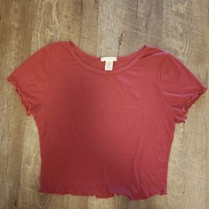 mauve pink ribbed crop top